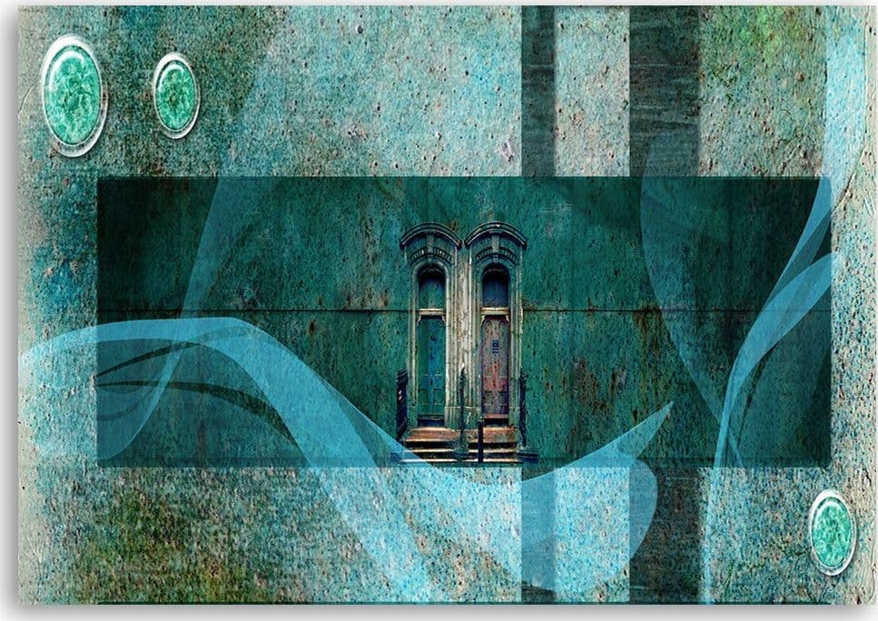 Quadro su tela, Windows Abstraction Turquoise in Poster e stampe Collezione Casa - Trebisacce, commercioVirtuoso.it