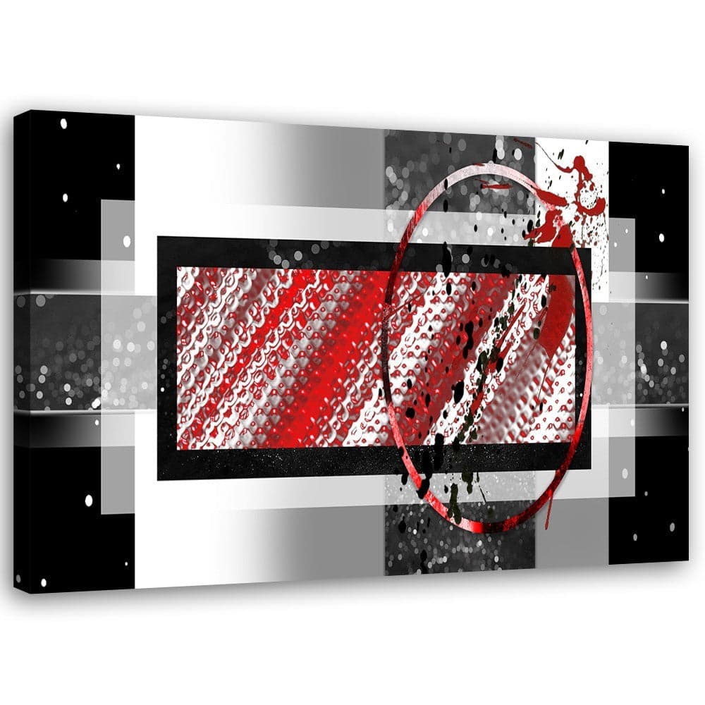 Quadro su tela, Astrazione geometrica rosso grigio in Poster e stampe Collezione Casa - Trebisacce, commercioVirtuoso.it