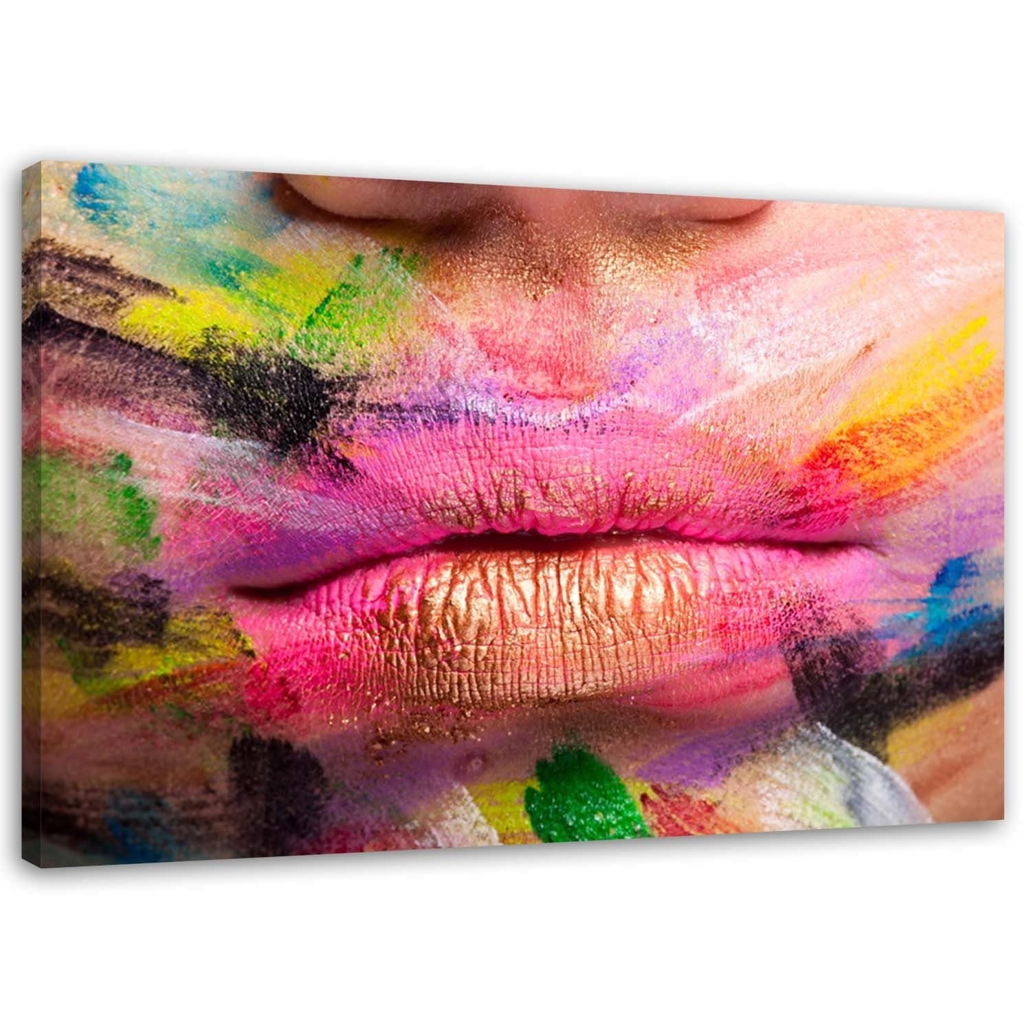 Quadro su tela, Labbra colorate in Poster e stampe Collezione Casa - Trebisacce, commercioVirtuoso.it