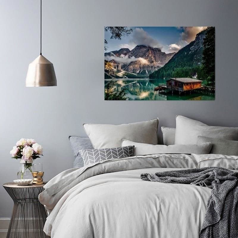 Quadro su tela, Montagne Casa Lago Natura in Poster e stampe Collezione Casa - Trebisacce, commercioVirtuoso.it