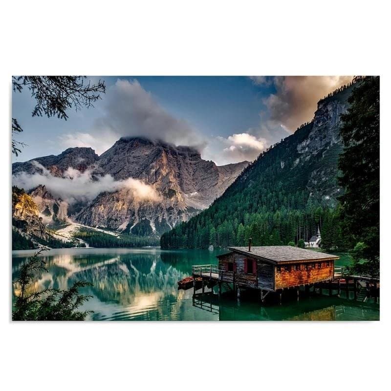 Quadro su tela, Montagne Casa Lago Natura in Poster e stampe Collezione Casa - Trebisacce, commercioVirtuoso.it