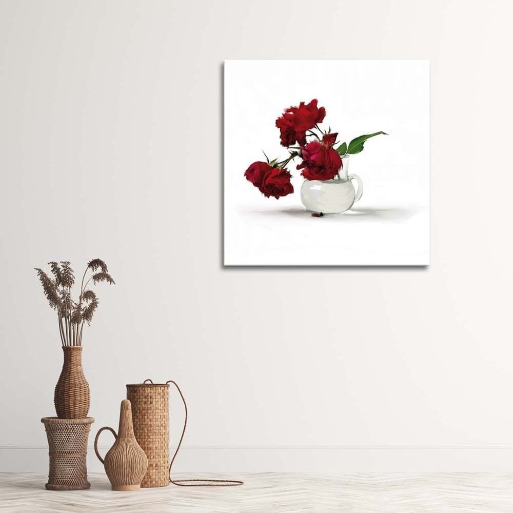Quadro su tela, Rose rosse in un vaso in Poster e stampe Collezione Casa - Trebisacce, commercioVirtuoso.it