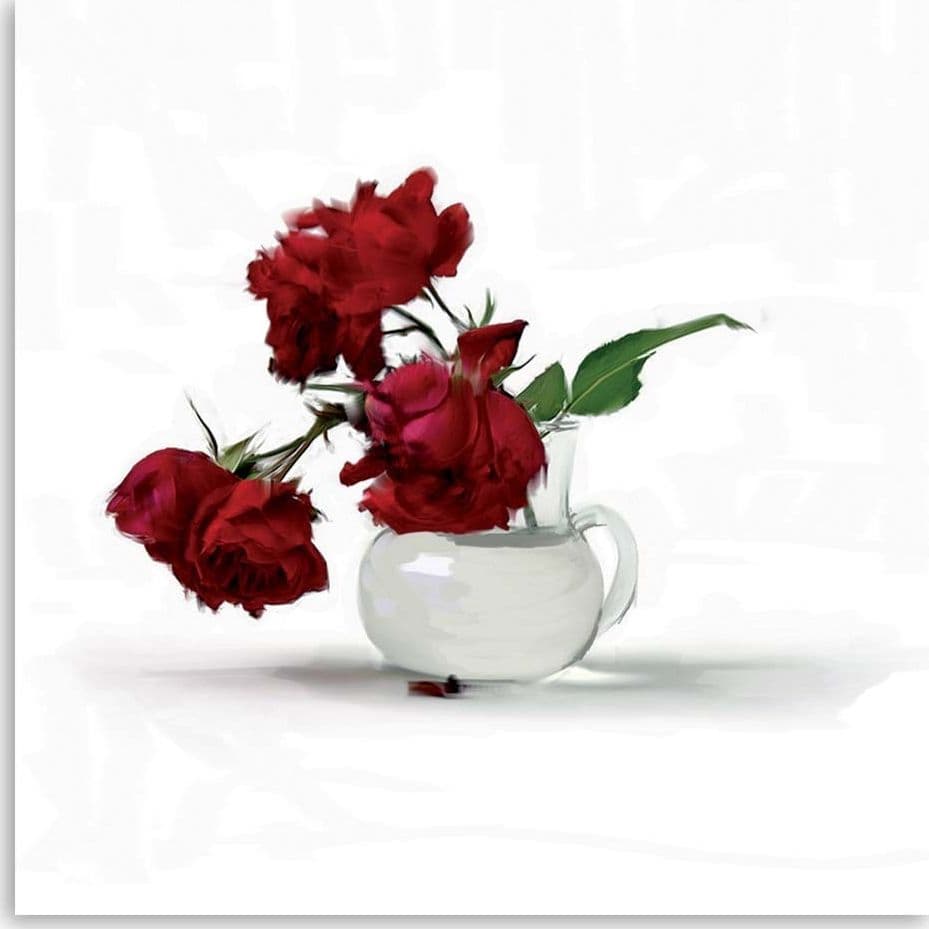 Quadro su tela, Rose rosse in un vaso in Poster e stampe Collezione Casa - Trebisacce, commercioVirtuoso.it