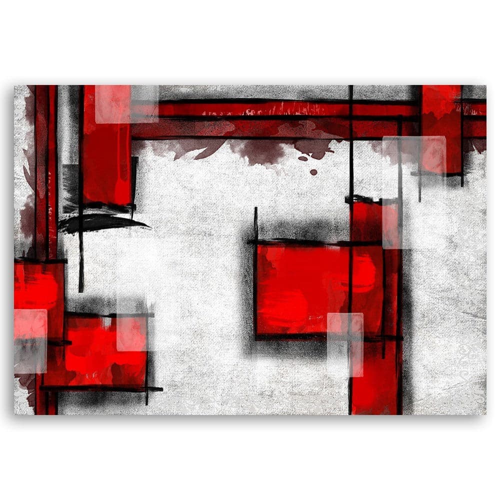 Quadro su tela, Astratto Bianco Rosso in Poster e stampe Collezione Casa - Trebisacce, commercioVirtuoso.it