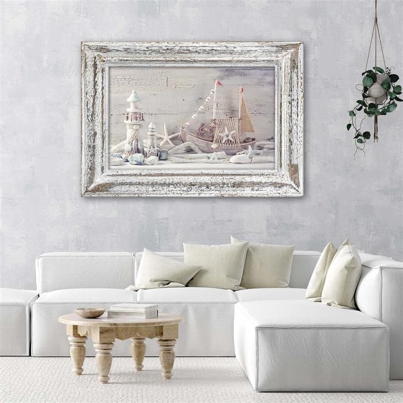 Quadro su tela, Marittimo Shabby Chic Beige in Poster e stampe Collezione Casa - Trebisacce, commercioVirtuoso.it