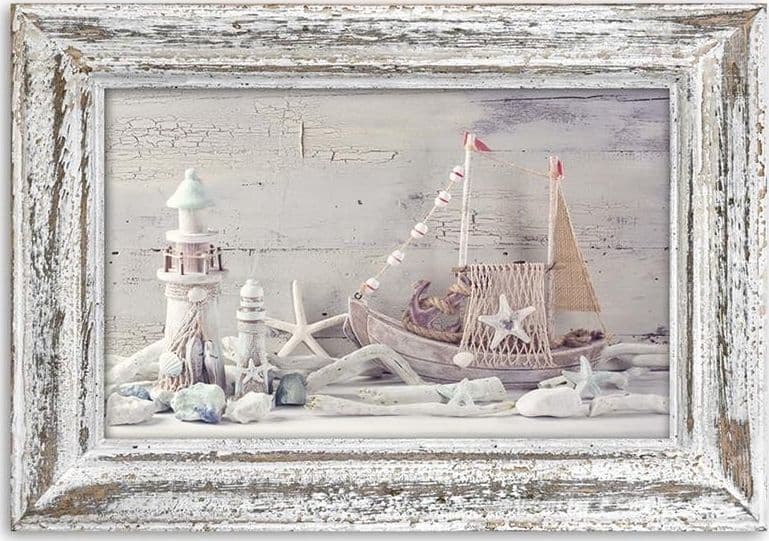 Quadro su tela, Marittimo Shabby Chic Beige in Poster e stampe Collezione Casa - Trebisacce, commercioVirtuoso.it