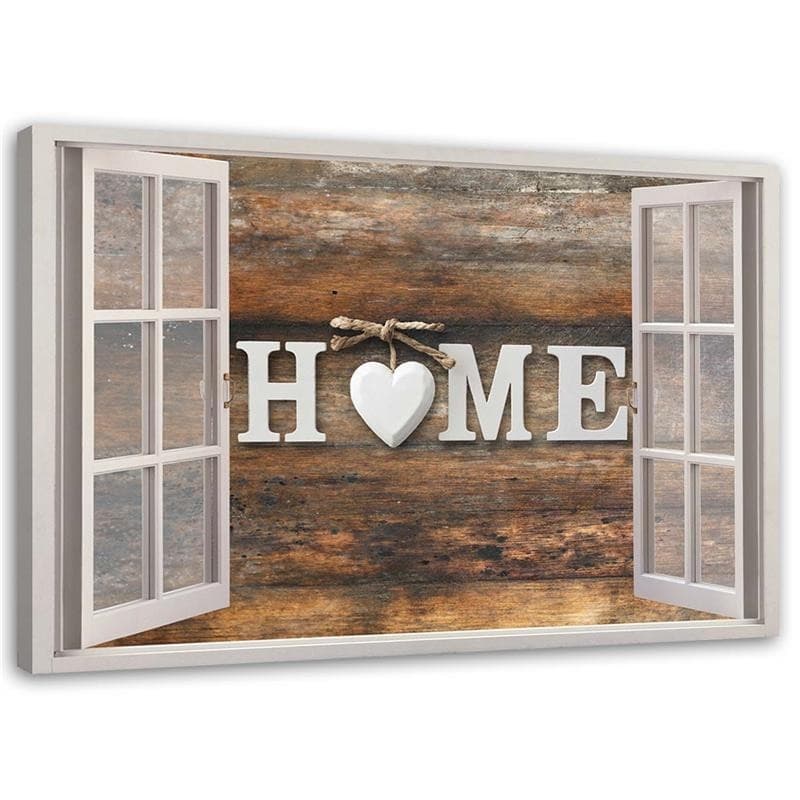Quadro su tela, Finestra Vista Legno Casa Cuore in Poster e stampe Collezione Casa - Trebisacce, commercioVirtuoso.it
