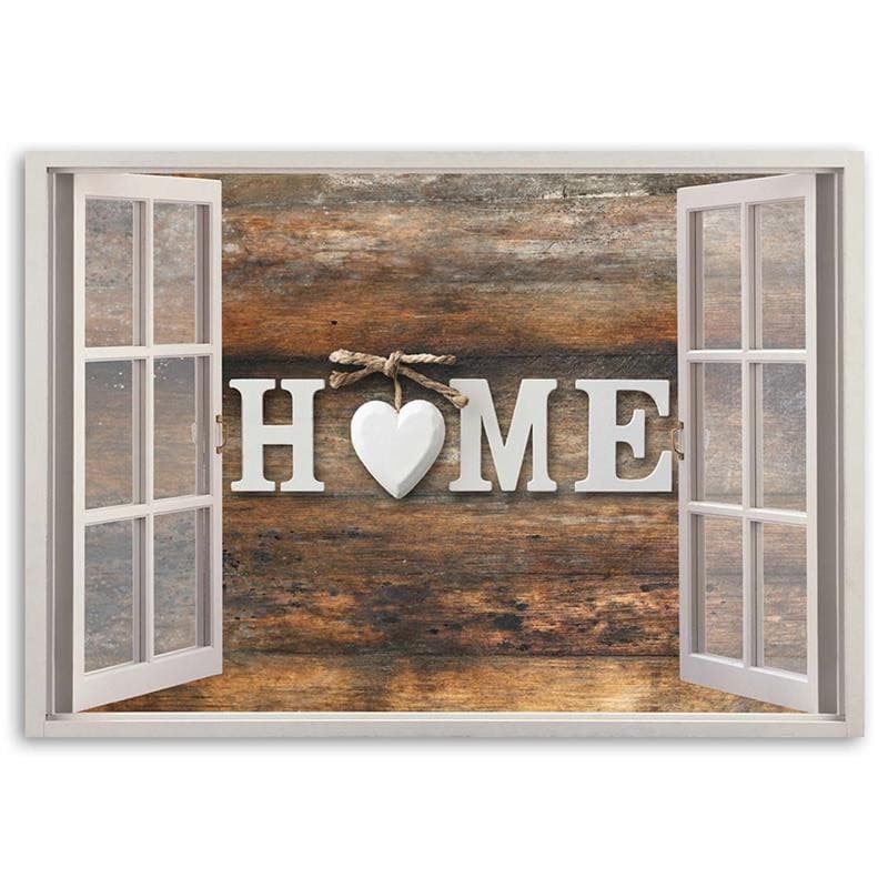 Quadro su tela, Finestra Vista Legno Casa Cuore in Poster e stampe Collezione Casa - Trebisacce, commercioVirtuoso.it