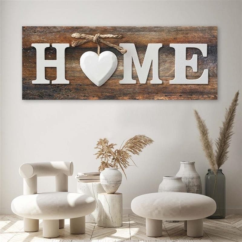 Quadro su tela, Casa Cuore Marrone Retro in Poster e stampe Collezione Casa - Trebisacce, commercioVirtuoso.it