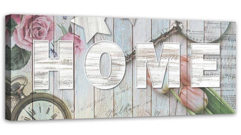 Quadro su tela, Home Iscrizione Legno Fiori in Poster e stampe Collezione Casa - Trebisacce, commercioVirtuoso.it