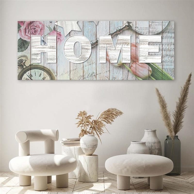 Quadro su tela, Home Iscrizione Legno Fiori in Poster e stampe Collezione Casa - Trebisacce, commercioVirtuoso.it