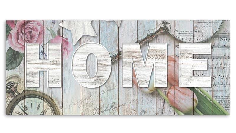 Quadro su tela, Home Iscrizione Legno Fiori in Poster e stampe Collezione Casa - Trebisacce, commercioVirtuoso.it