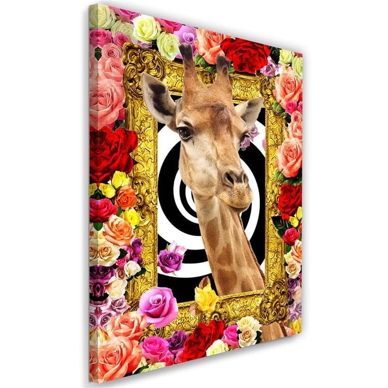 Quadro su tela, Giraffa fiori colorati in Poster e stampe Collezione Casa - Trebisacce, commercioVirtuoso.it