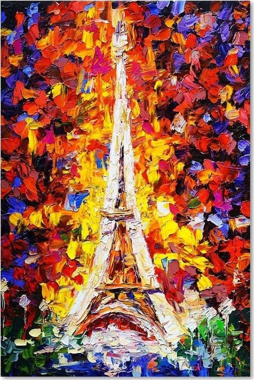 Quadro su tela, Pittura colorata della Torre Eiffel di Parigi in Poster e stampe Collezione Casa - Trebisacce, commercioVirtuoso.it