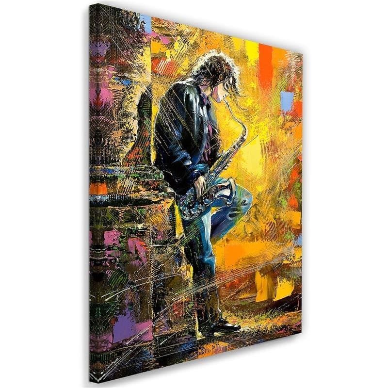 Quadro su tela, Musicista con sassofono multicolore in Poster e stampe Collezione Casa - Trebisacce, commercioVirtuoso.it