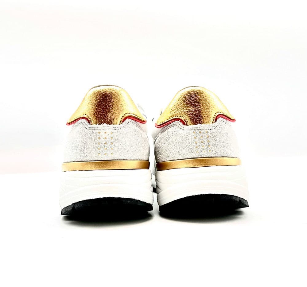 LAMBORGHINI Sneakers running bianca e oro loggata in Scarpe da corsa su strada Calzature Durello - Agna, commercioVirtuoso.it