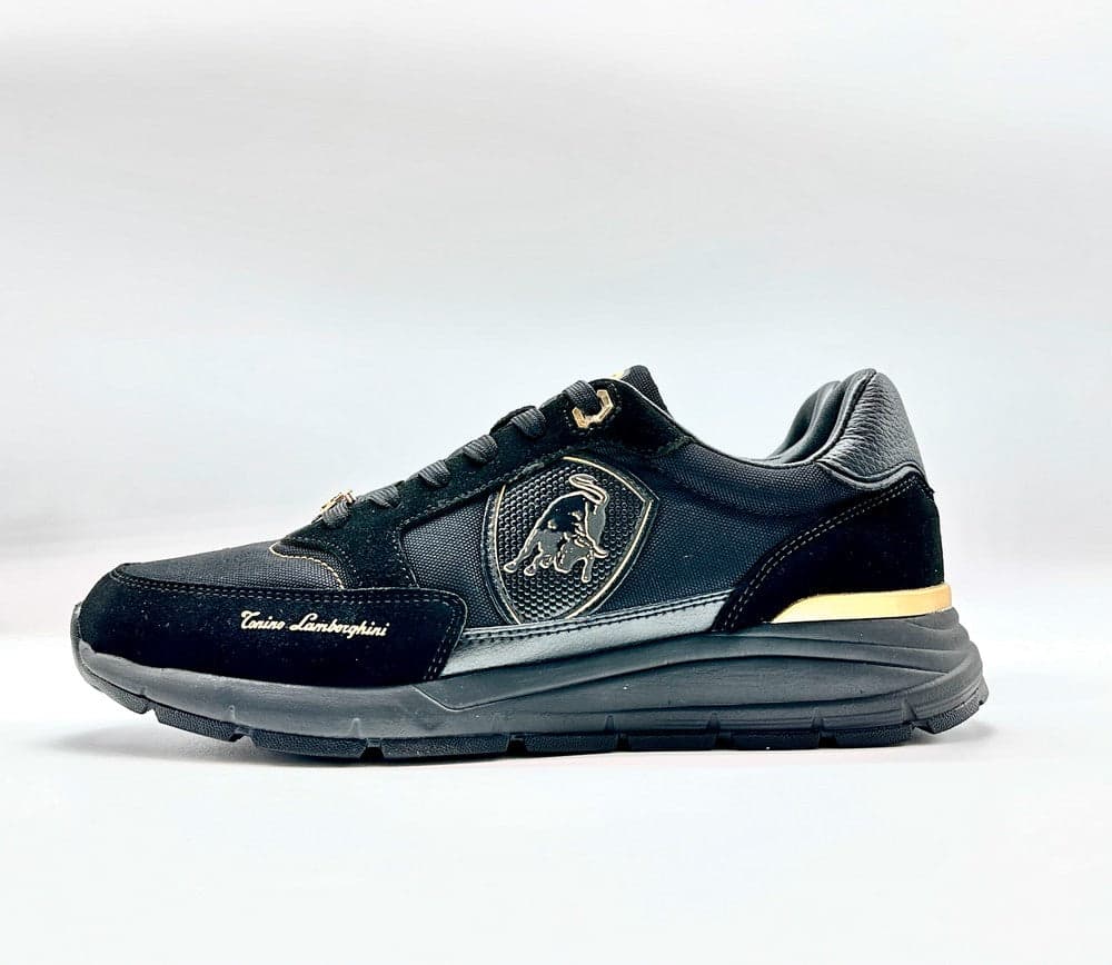 LAMBORGHINI Sneakers running nera e oro loggata in Scarpe da corsa su strada Calzature Durello - Agna, commercioVirtuoso.it