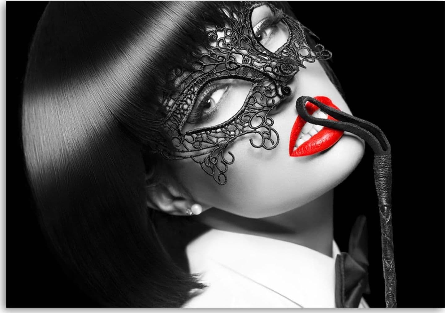 Quadro su tela, Donna con maschera nera in Poster e stampe Collezione Casa - Trebisacce, commercioVirtuoso.it