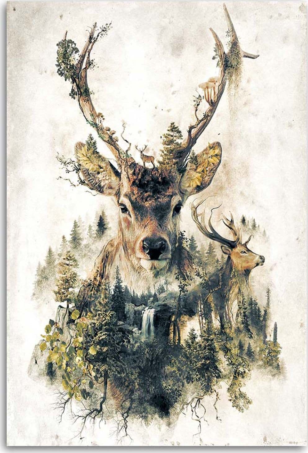Quadro su tela, Cervo Astratto Animali Natura in Poster e stampe Collezione Casa - Trebisacce, commercioVirtuoso.it