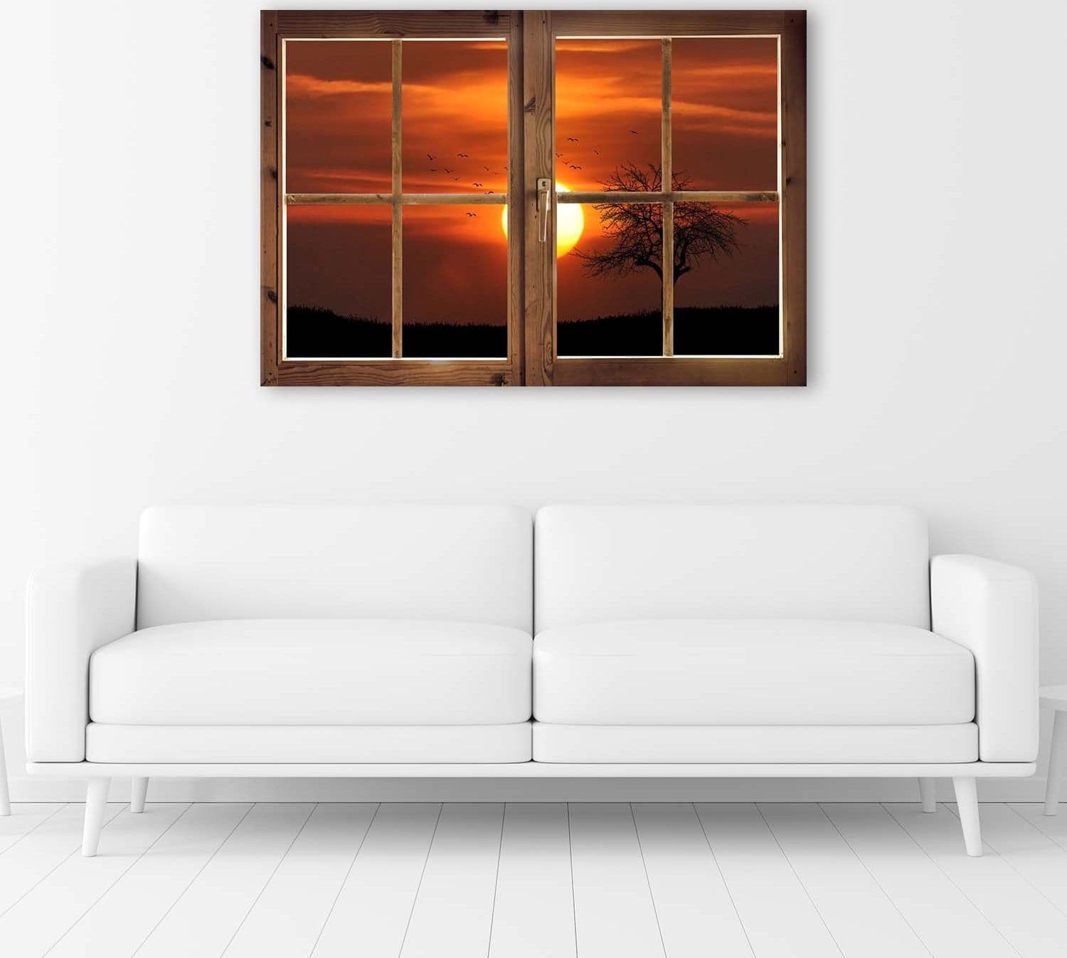 Quadro su tela, Finestra vista tramonto in Poster e stampe Collezione Casa - Trebisacce, commercioVirtuoso.it