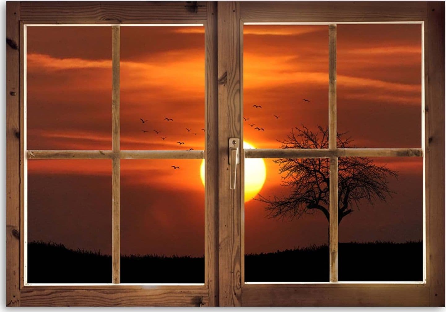 Quadro su tela, Finestra vista tramonto in Poster e stampe Collezione Casa - Trebisacce, commercioVirtuoso.it