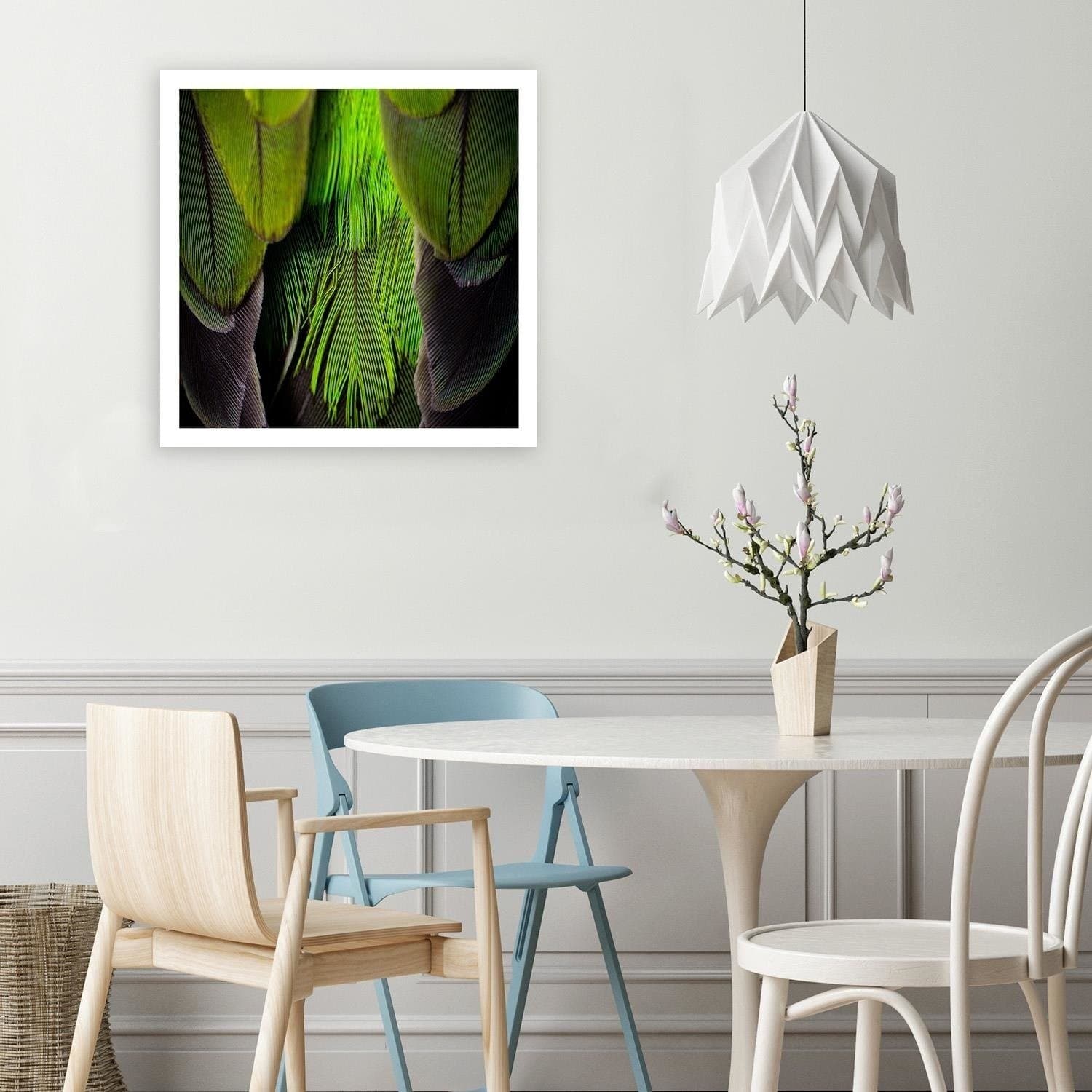 Quadro su tela, Piuma d'uccello verde in Poster e stampe Collezione Casa - Trebisacce, commercioVirtuoso.it