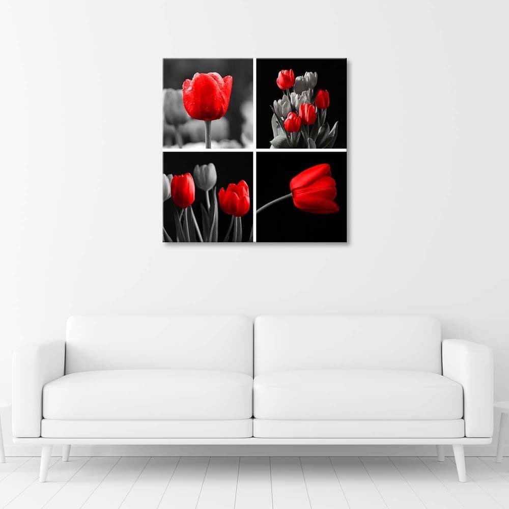 Quadro su tela, Set di tulipani rossi in Poster e stampe Collezione Casa - Trebisacce, commercioVirtuoso.it