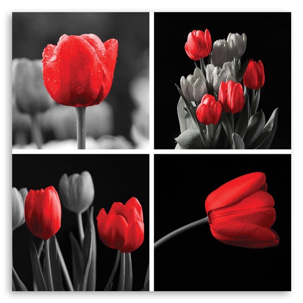 Quadro su tela, Set di tulipani rossi in Poster e stampe Collezione Casa - Trebisacce, commercioVirtuoso.it