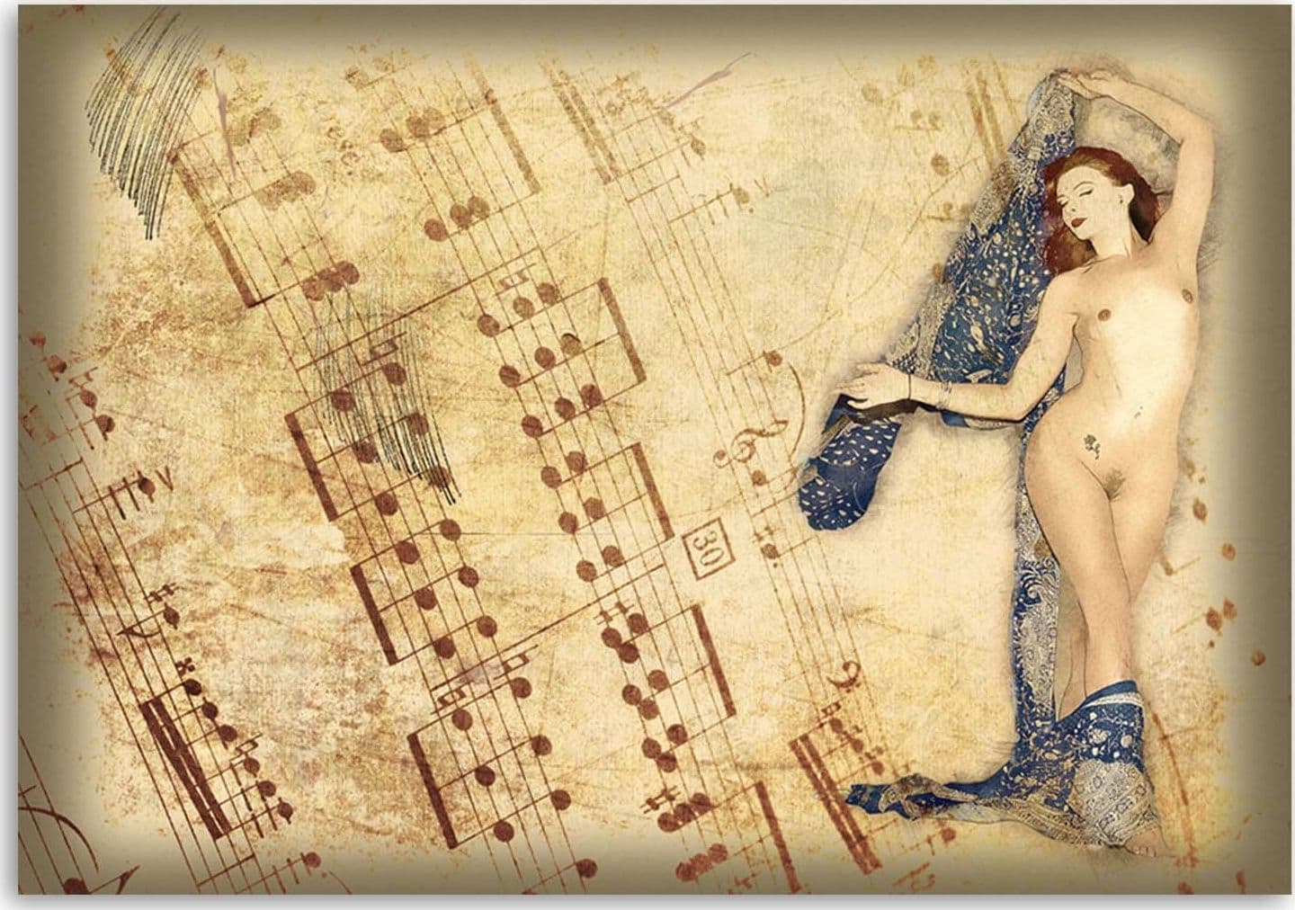 Quadro su tela, Dipinti di nudo donna retrò in Poster e stampe Collezione Casa - Trebisacce, commercioVirtuoso.it