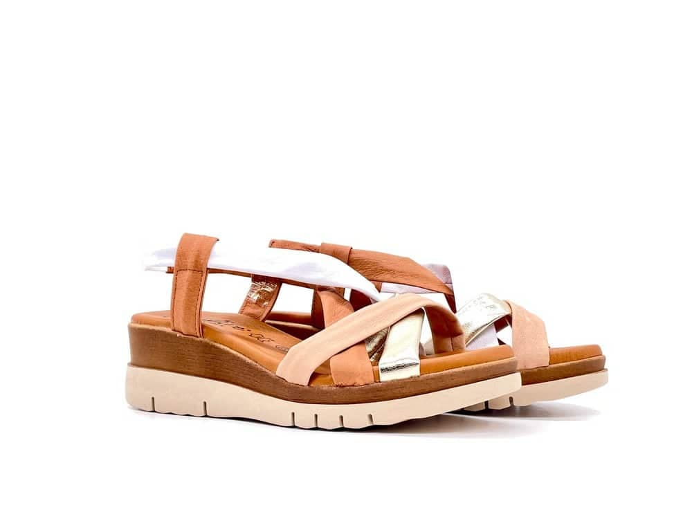 LUXDIVE Sandalo Donna con Zeppa Blanco