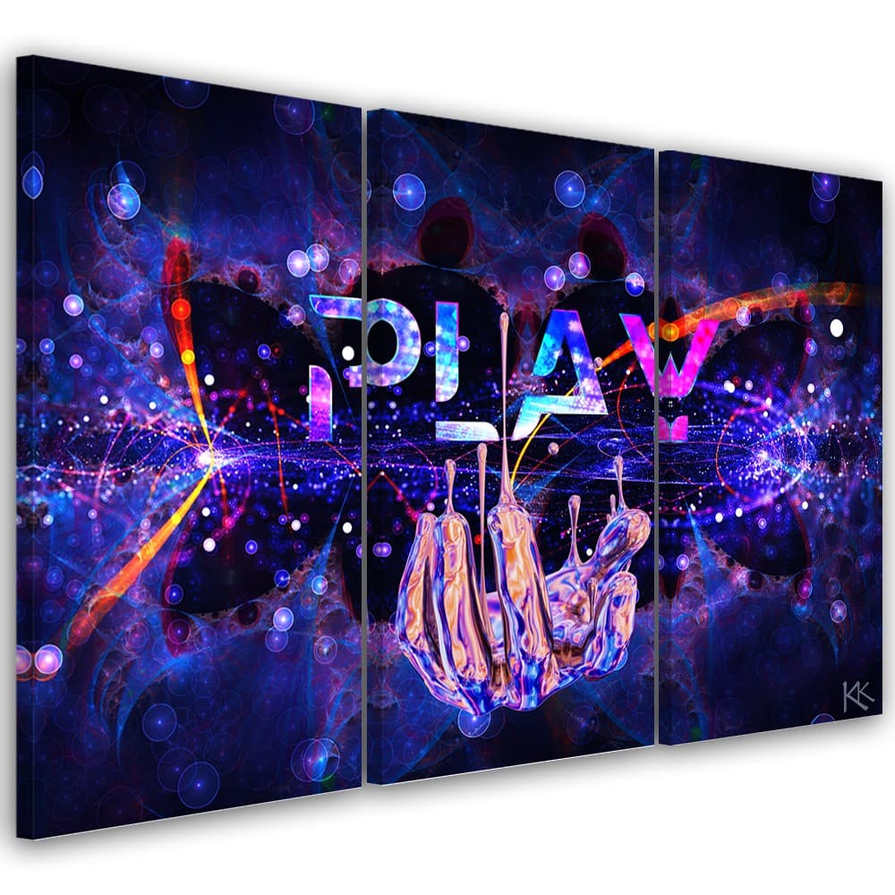 Quadro su tela 3 pannelli, Neon con il gioco dell'iscrizione in Poster e stampe Collezione Casa - Trebisacce, commercioVirtuoso.it