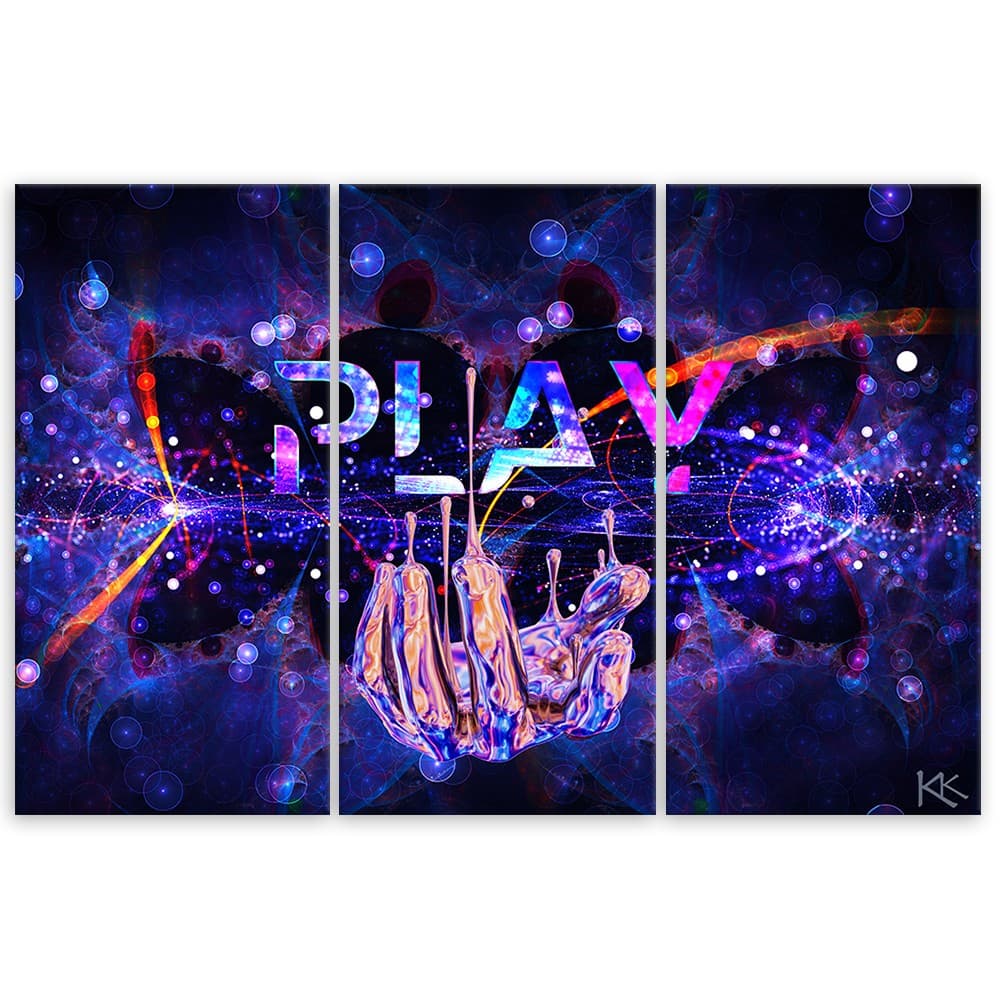 Quadro su tela 3 pannelli, Neon con il gioco dell'iscrizione in Poster e stampe Collezione Casa - Trebisacce, commercioVirtuoso.it