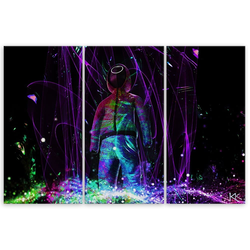 Quadro su tela 3 pannelli, Giocatore al neon in Poster e stampe Collezione Casa - Trebisacce, commercioVirtuoso.it
