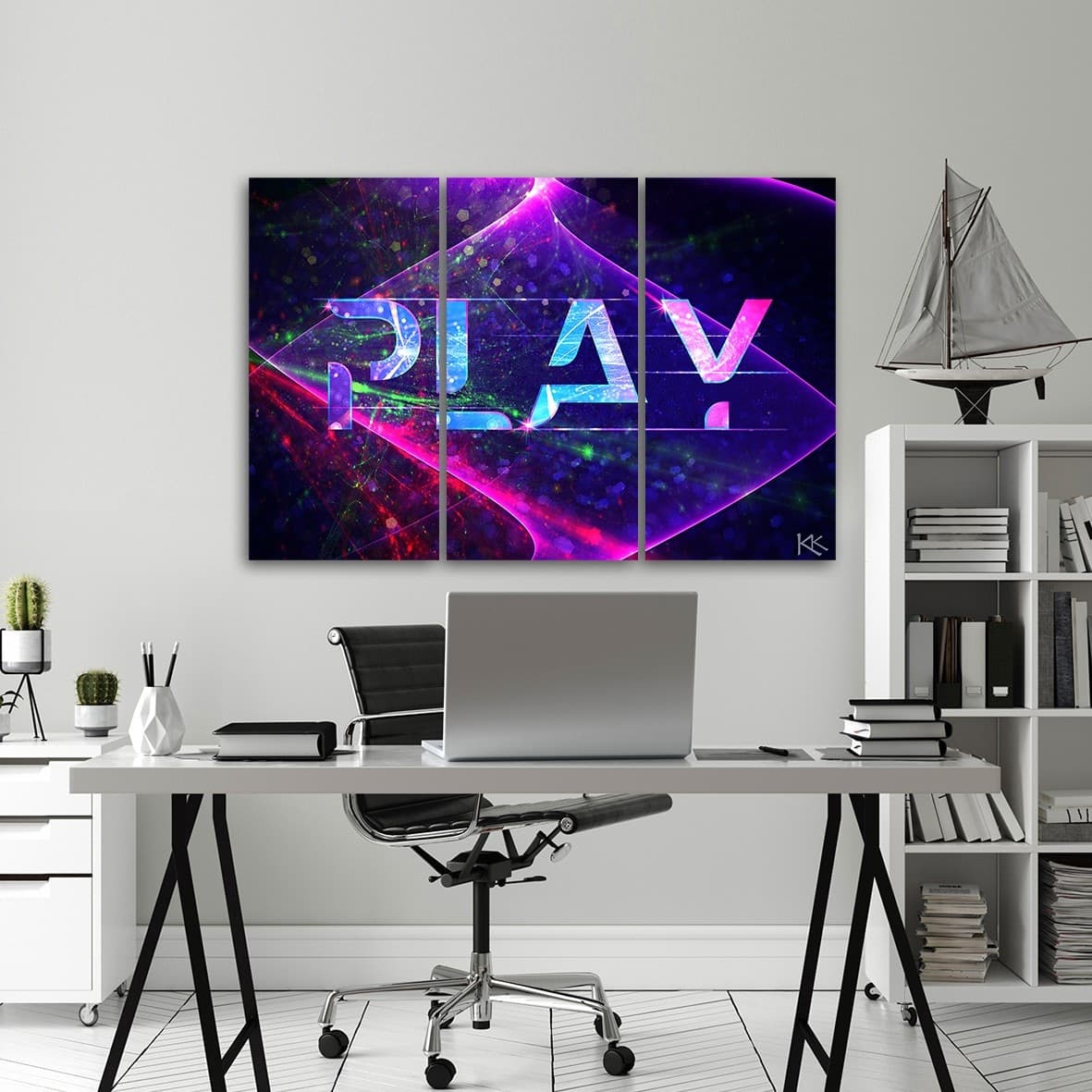 Quadro su tela 3 pannelli, L'astrazione dell'iscrizione in Poster e stampe Collezione Casa - Trebisacce, commercioVirtuoso.it