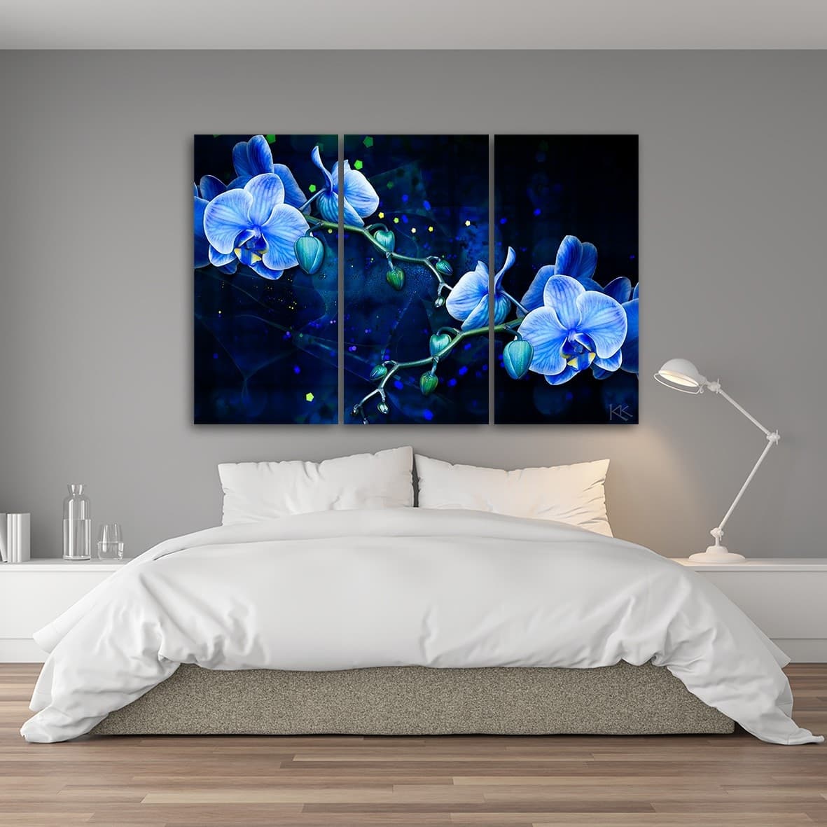 Quadro su tela 3 pannelli, Fiore di orchidea blu in Poster e stampe Collezione Casa - Trebisacce, commercioVirtuoso.it