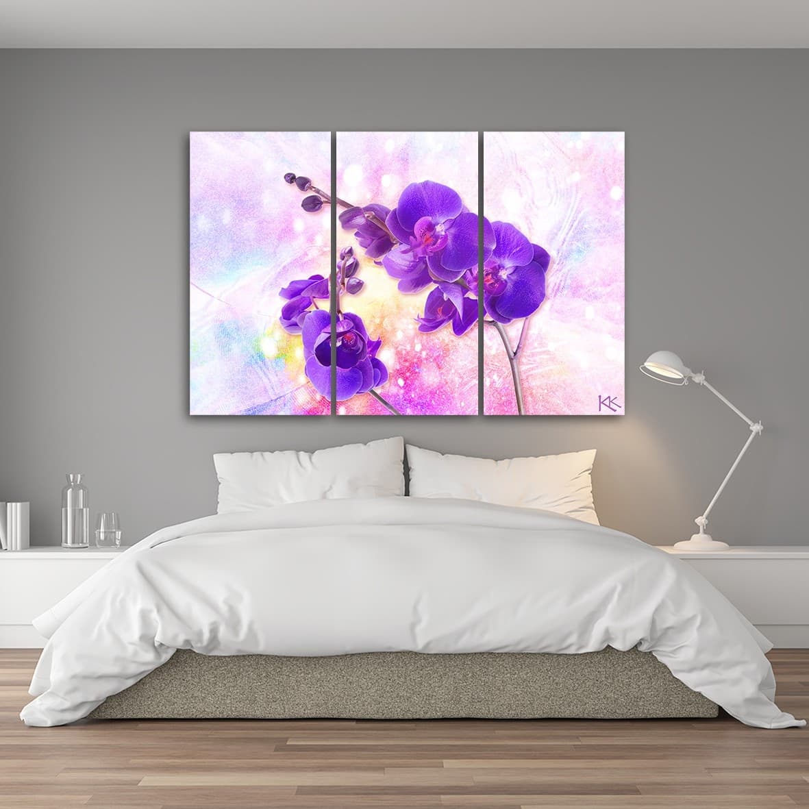Quadro su tela 3 pannelli, Fiore di orchidea viola in Poster e stampe Collezione Casa - Trebisacce, commercioVirtuoso.it