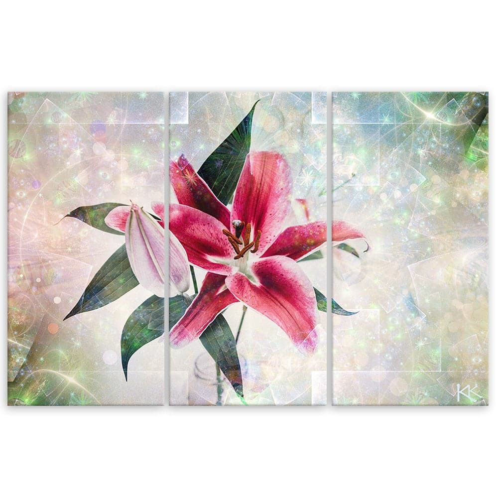Quadro su tela 3 pannelli, Lily rosa in Poster e stampe Collezione Casa - Trebisacce, commercioVirtuoso.it