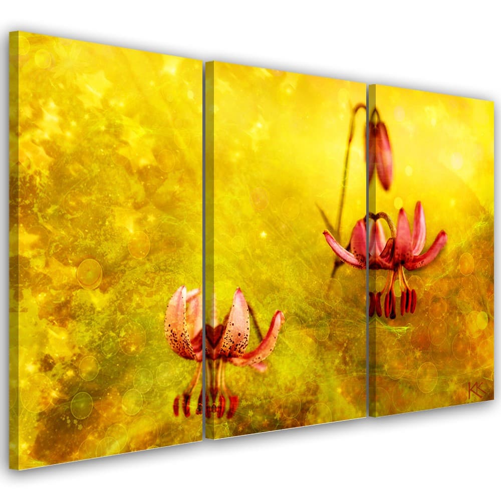 Quadro su tela 3 pannelli, Fiori tuli appassiti in Poster e stampe Collezione Casa - Trebisacce, commercioVirtuoso.it