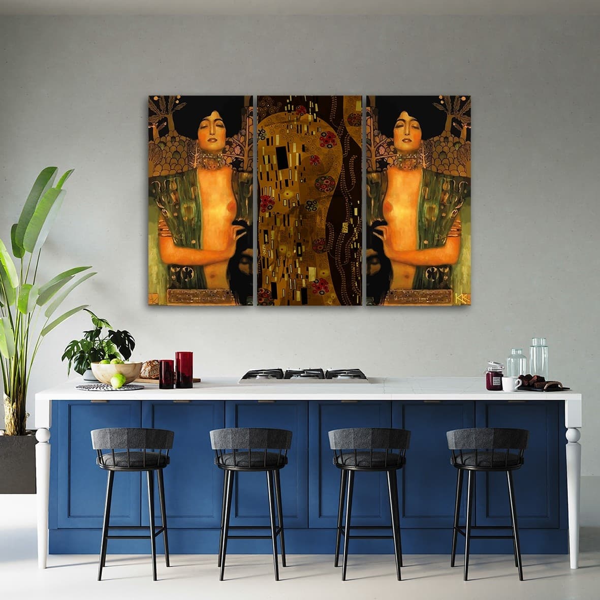 Quadro su tela 3 pannelli, Judyta con la testa di Holofernes in Poster e stampe Collezione Casa - Trebisacce, commercioVirtuoso.it