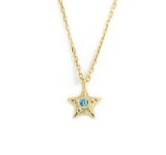 Marlù - COLLANA STELLA PENDENTE CON ZIRCONE AZZURRO PVD ORO