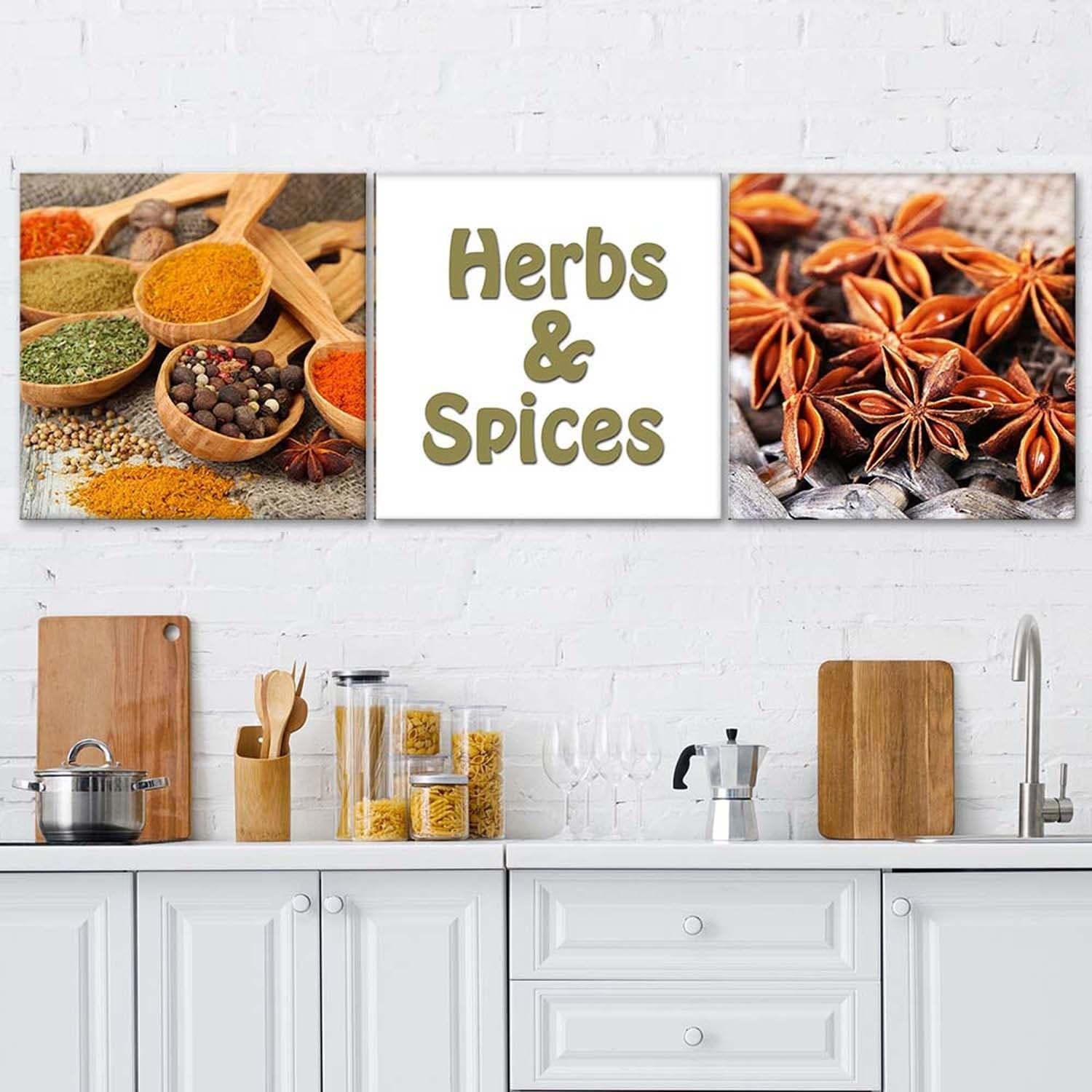 Quadro su tela 3 pezzi Erbe e spezie in Poster e stampe Collezione Casa - Trebisacce, commercioVirtuoso.it