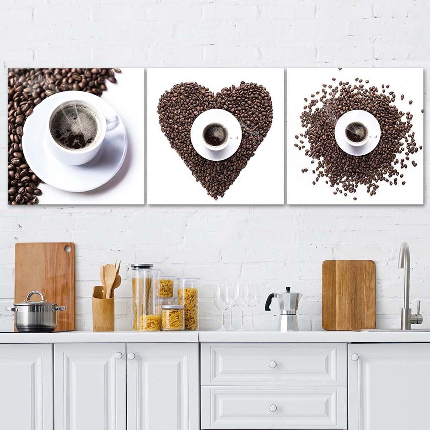 Quadro su tela 3 pezzi Cuore di chicco di caffè in Poster e stampe Collezione Casa - Trebisacce, commercioVirtuoso.it
