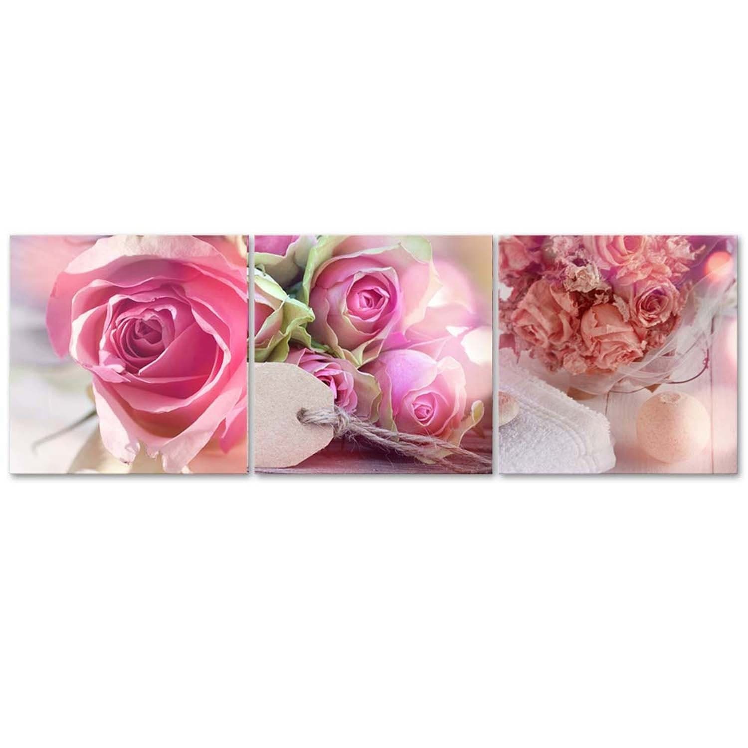 Quadri Quadro Multipannello Rose rosa vintage in Poster e stampe Collezione Casa - Trebisacce, commercioVirtuoso.it