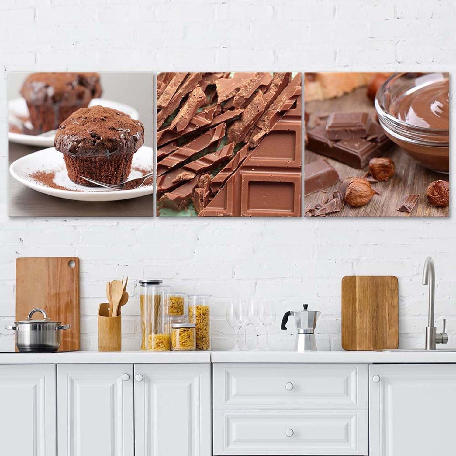 Quadro su tela 3 pezzi Torta al cioccolato in Poster e stampe Collezione Casa - Trebisacce, commercioVirtuoso.it