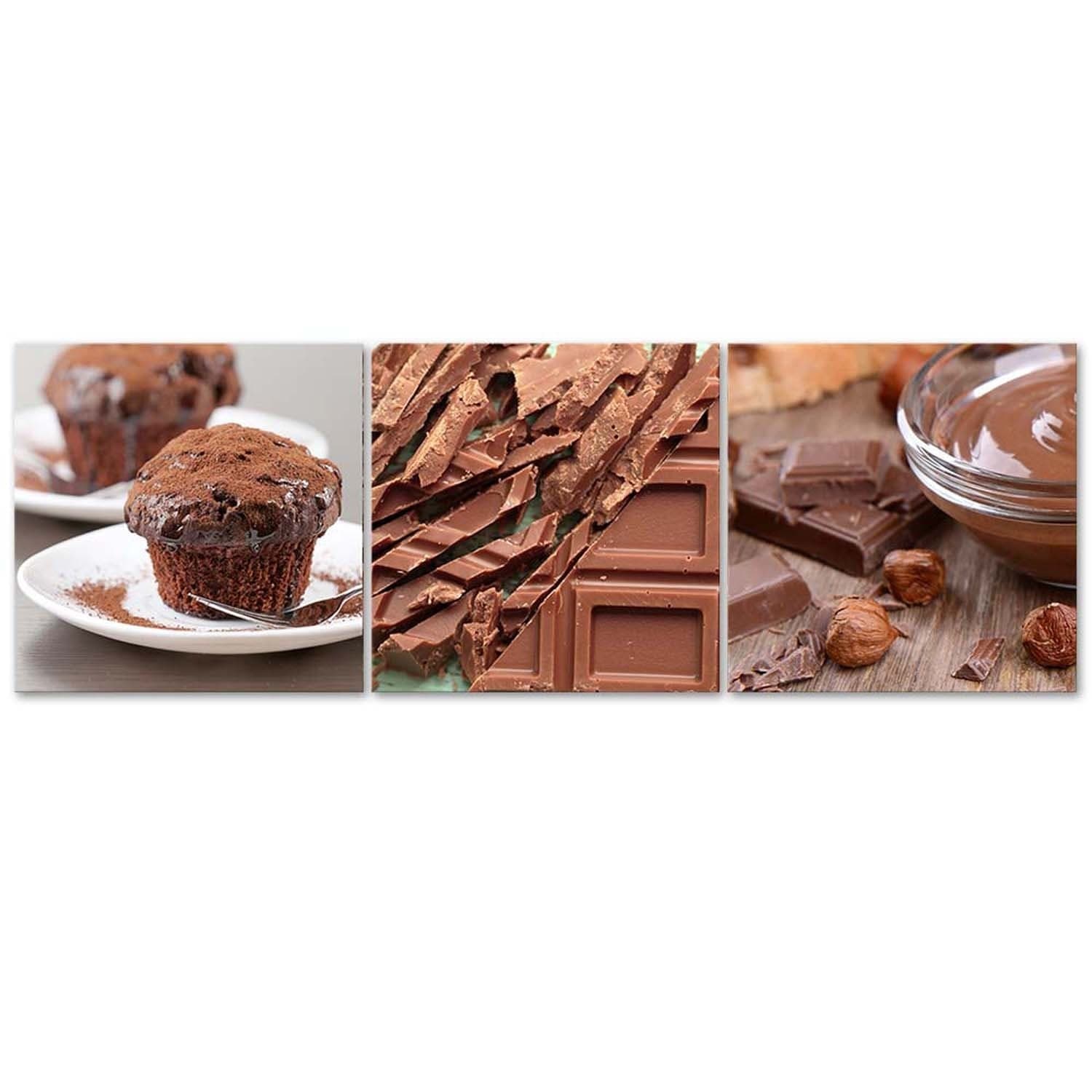 Quadro su tela 3 pezzi Torta al cioccolato in Poster e stampe Collezione Casa - Trebisacce, commercioVirtuoso.it