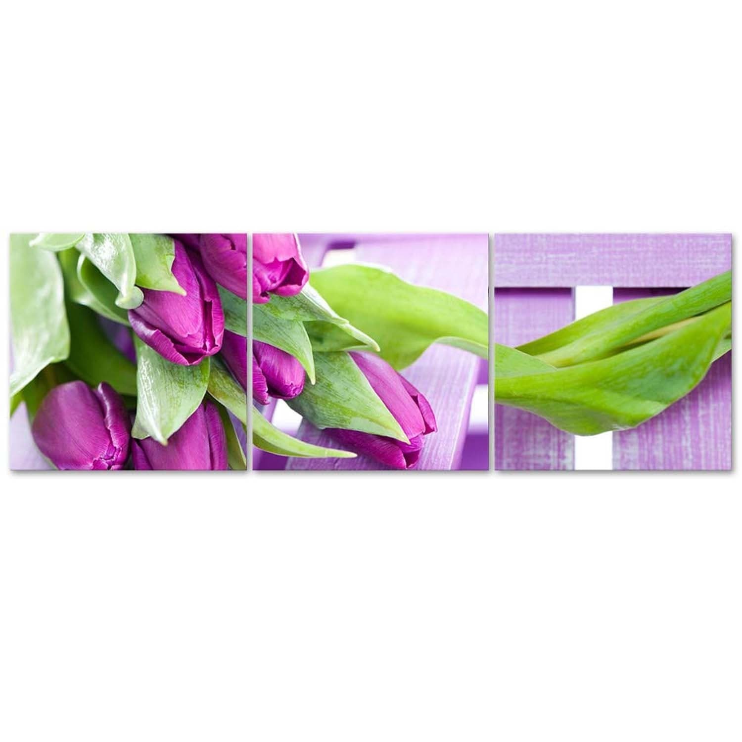 Quadro su tela 3 pezzi Fiori di tulipani rosa in Poster e stampe Collezione Casa - Trebisacce, commercioVirtuoso.it