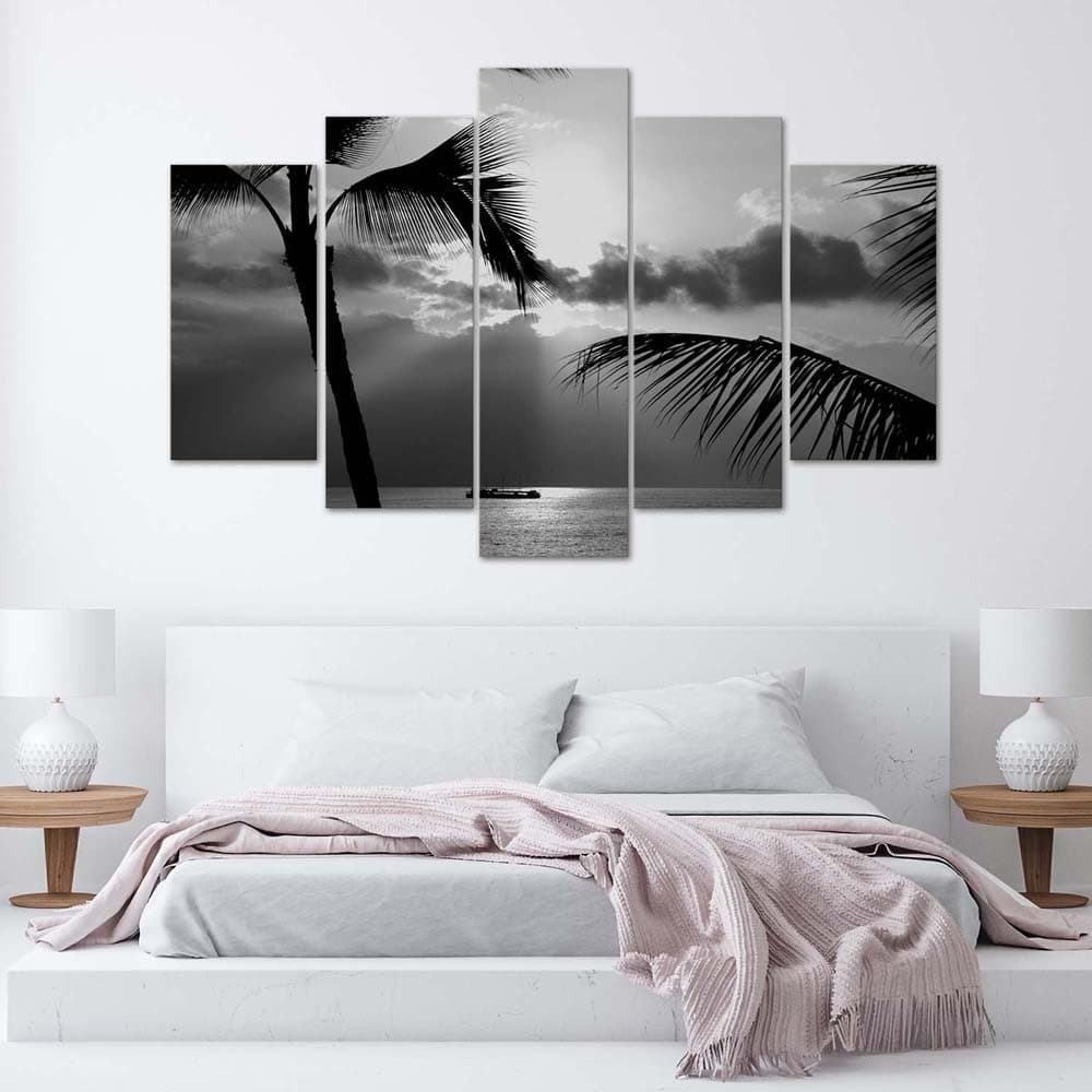 Quadri Quadro 5 pezzi Stampa su tela Palma di mare in bianco e nero in Poster e stampe Collezione Casa - Trebisacce, commercioVirtuoso.it