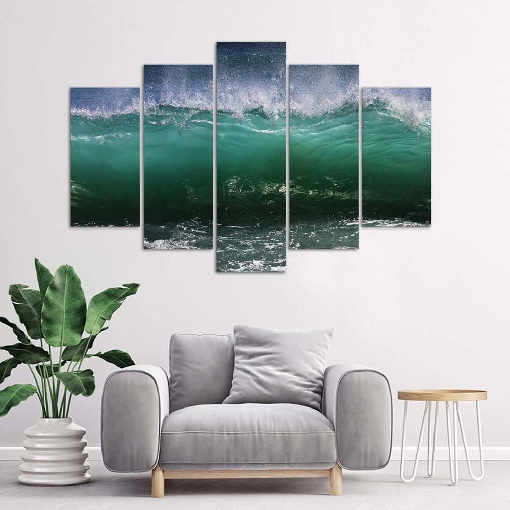 Quadri Quadro 5 pezzi Stampa su tela Onda marina turchese in Poster e stampe Collezione Casa - Trebisacce, commercioVirtuoso.it