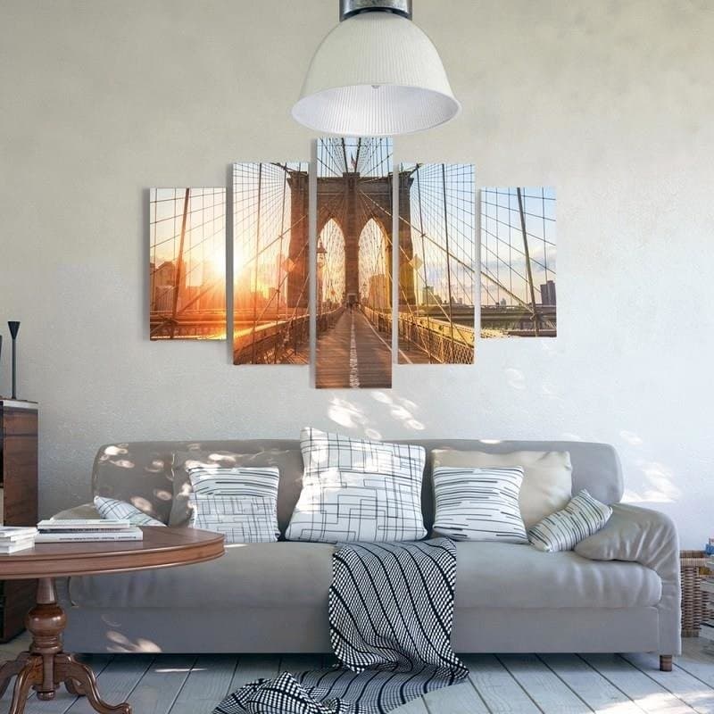 Quadro su tela 5 pannelli Ponte di Brooklyn New York in Poster e stampe Collezione Casa - Trebisacce, commercioVirtuoso.it