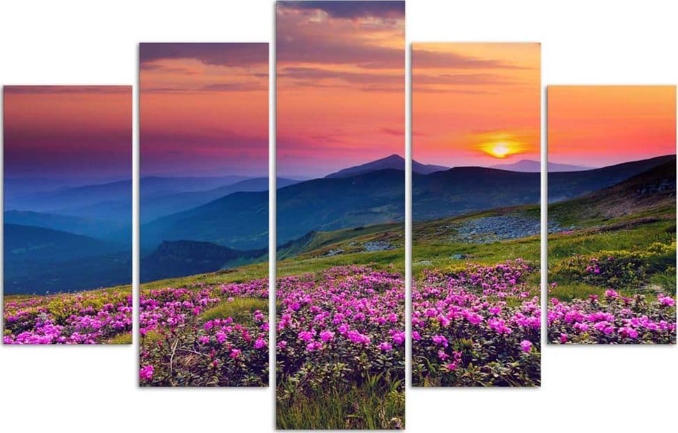 Quadri Quadro 5 pezzi Stampa su tela Paesaggio dell'alba in Poster e stampe Collezione Casa - Trebisacce, commercioVirtuoso.it